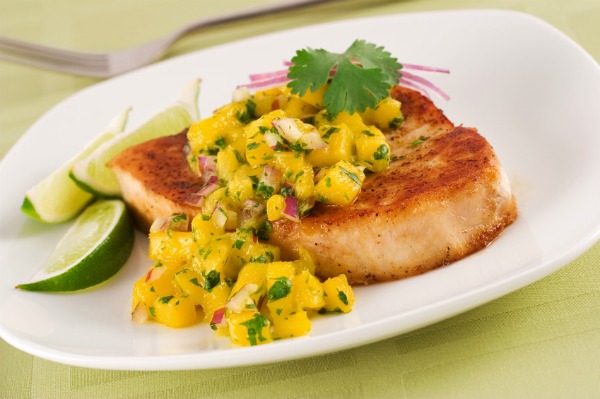 Trout with mango