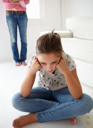 Teen girl annoyed at mother