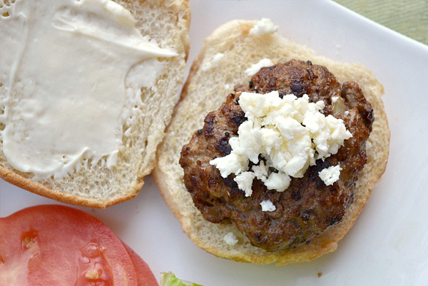 Juicy lamb burger