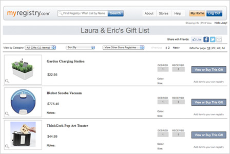 Wackiest wedding registries