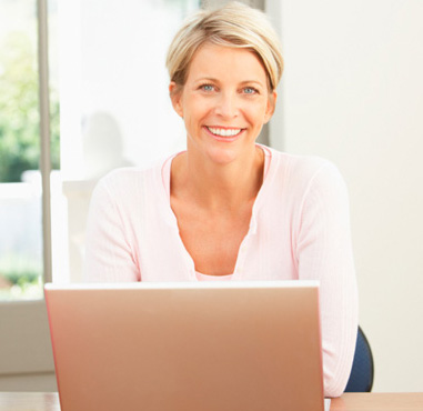 Woman cleaning out emails