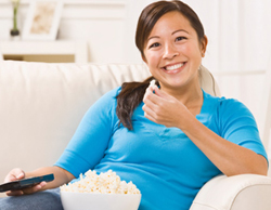 Woman watching tv