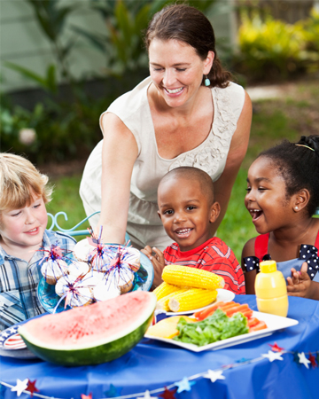 Woman hosting Memorial Day party