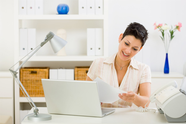 Woman working from home
