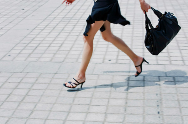 Woman running late