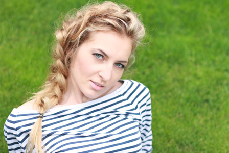 Woman with summer braid