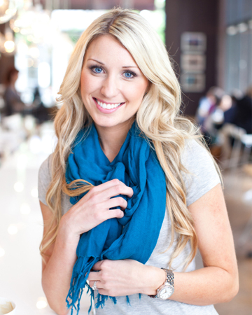 Woman wearing scarf in summer