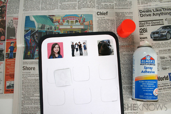 iDad Father's Day card step ten: glue the photos