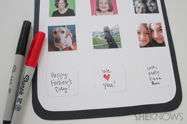 iDad Father's Day card step eleven: write message