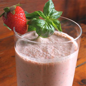 Strawberry basil smoothie