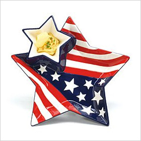 Patriotic Stars and Stripes Chip and Dip Set
