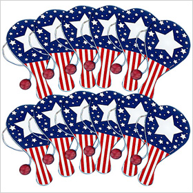 Patriotic Paddleball party favors