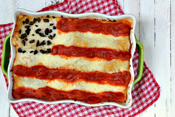 4th of July flag lasagna