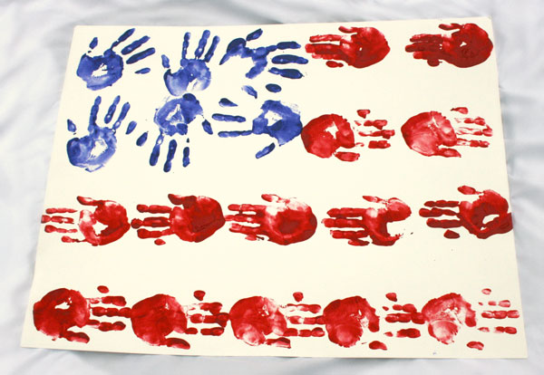 Handprint flag - 4th of July crafts
