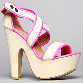 Fiebiger The Sunrise Shoe in Nude Beige and Neon Pink, $110.00 at karmaloop.com