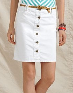 white denim skirt