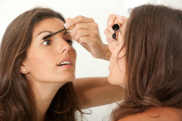 Applying makeup