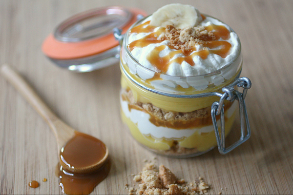 Banana Salted Caramel Cream Dessert 