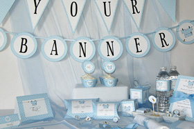 Baby boy blue or baby girl pink printables from Press Print Party