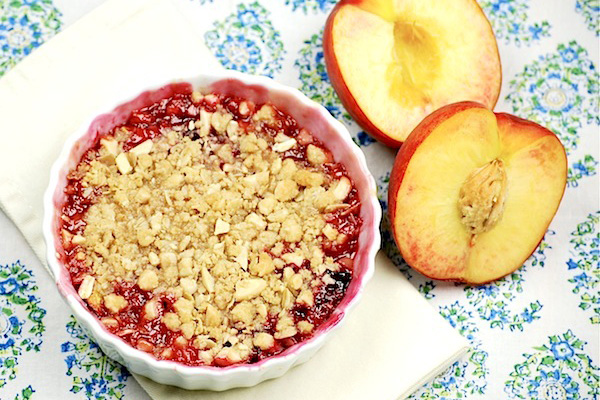 Boozy stone fruit crisps with Amaretto