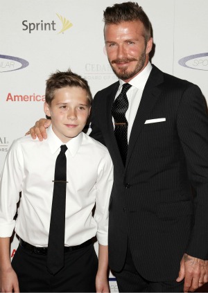 David Beckham and his son Brooklyn
