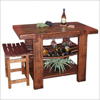 Kitchen island and stool