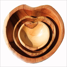 heart-shaped hand-carved bowls