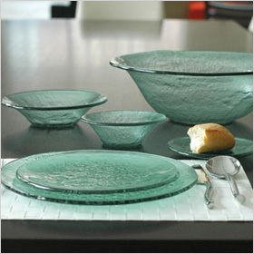 recycled glass plates and bowls 