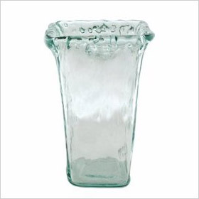 frosted, tapered glass vase 