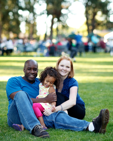Family at music festival