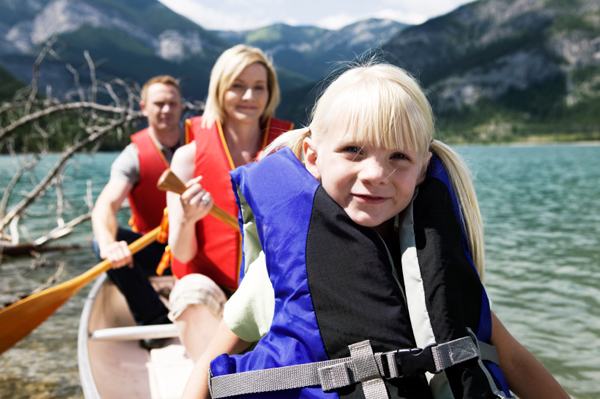 family canoing