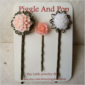Floral hair pins