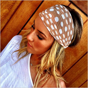 polka dot stretchy head wrap