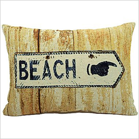 beach sign decorative pillow from JC Penney