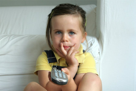 Girl watching TV