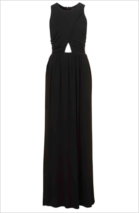 black wrap jersey maxi dress