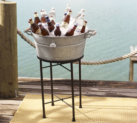 Galvanized Metal Party Bucket and Stand