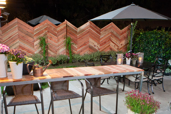 Britany Simon's chevron fence on Design Star.