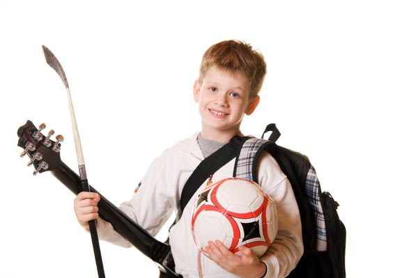 busy kid with many activities