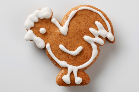 Rooster shaped cookie