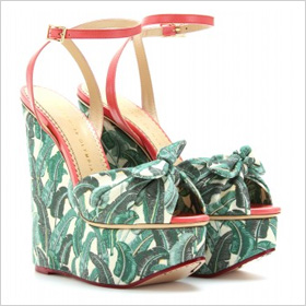 Meredith Printed Canvas Platform Wedges