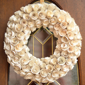Book page wreath