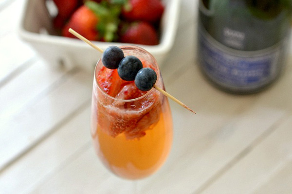 Strawberry infused champagne