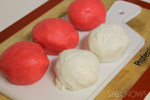 divide dough and add color