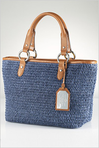Tote: Lauren by Ralph Lauren Claridge straw tote bag