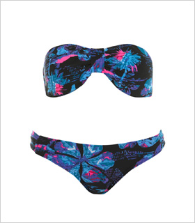 Miss Selfridge Neon Hawaiian bikini, $46, us.misselfridge.com