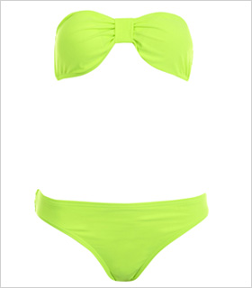 Miss Selfridge Solid Neon Bow bikini, $46, us.missselfridge.com