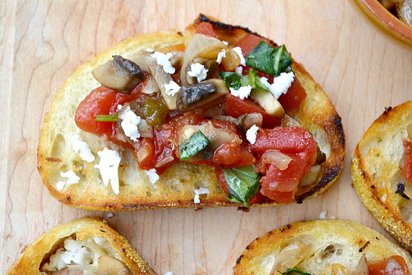Pan fried bruschetta