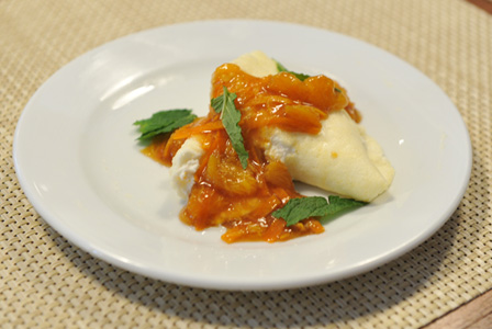 Rocco’s Vanilla-Ricotta Stuffed Crepes With Orange-Maple Syrup