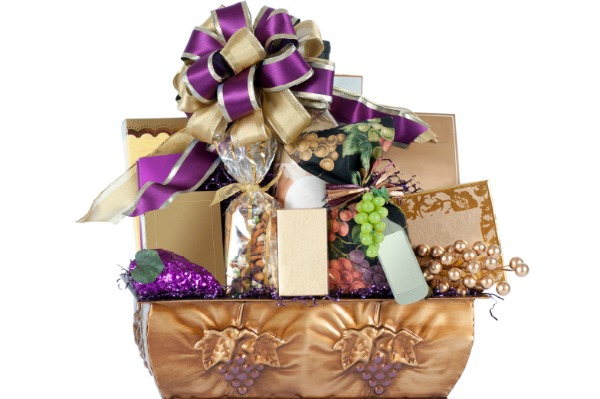 Wine themed gift basket